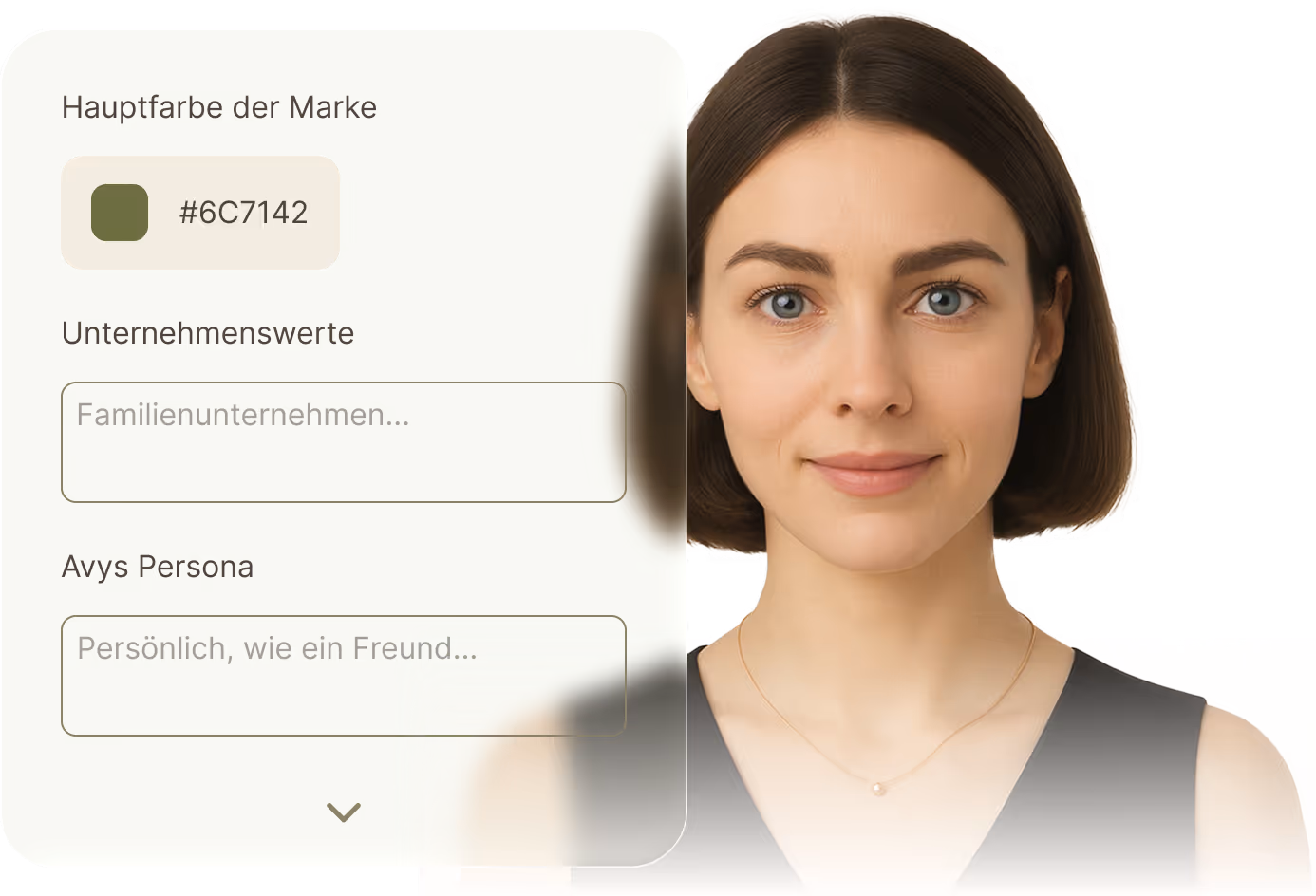 Lerne Avys kennen. Erzähle ihr von deiner Marke.
